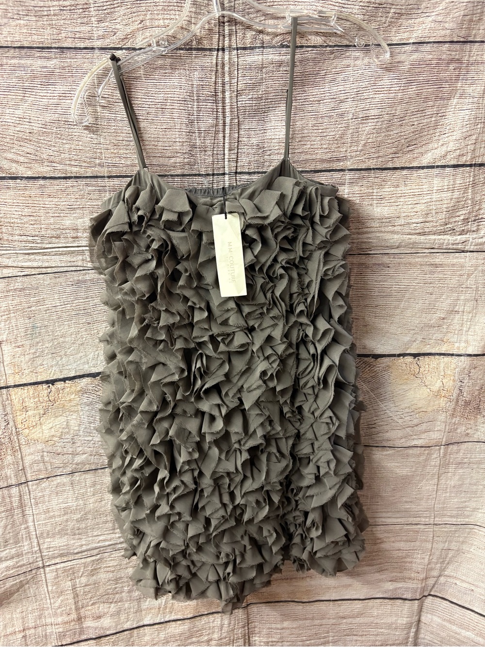 😍MM Couture Olive Ruffle Mini Dress